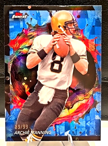 2024 Topps Finest  Rare  Archie Manning #231  Sky Blue Refractor  /99  Saints