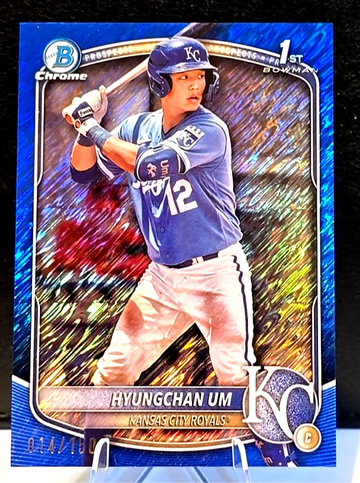 2025 1st Bowman Chrome  Hyungchan Um  Blue Shimmer Refractor  /150  #BCP-119  Royals