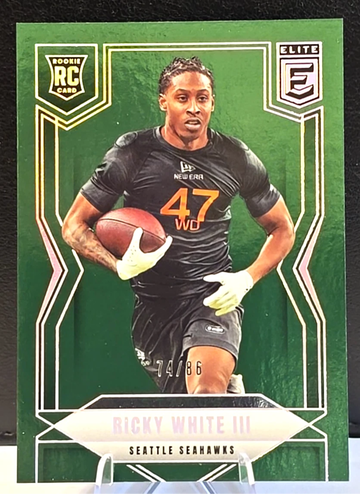 Ricky White  2025 Donruss Elite  Rookie RC  Green Status  /86  Seattle Seahawks UNLV