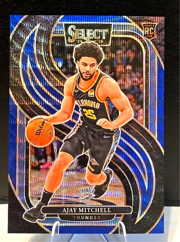 Ajay Mitchell  2024-25 Panini Select  /75  Blue Wave Premier Level  RC  #194 Thunder