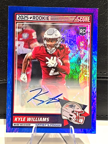 2025 Score  Kyle Williams  Auto  Blue Artist Proof RC  6/35  Patriots Rookie 