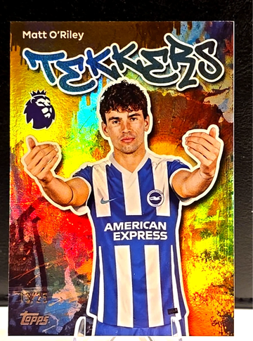 2025-26 Topps Premier League  Matt O'Riley  Tekkers  Orange Rainbow  13/25  Brighton