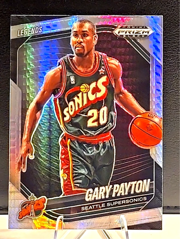 2024-25 Panini Prizm Black #280  Gary Payton  Hyper Prizm  Legends  Sonics