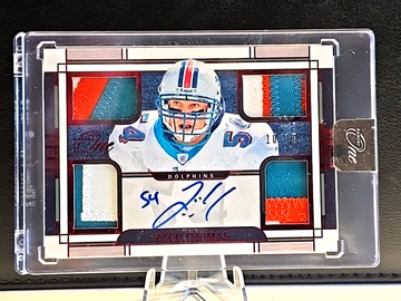 2023 Panini One  Zach Thomas  Dolphins HOF  Quad Patch  On Card AUTO  10/15