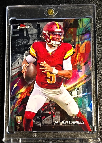 2024 Topps Finest  Jayden Daniels  BLACK Refractor  1/25  RC Commanders  1ST PRINT