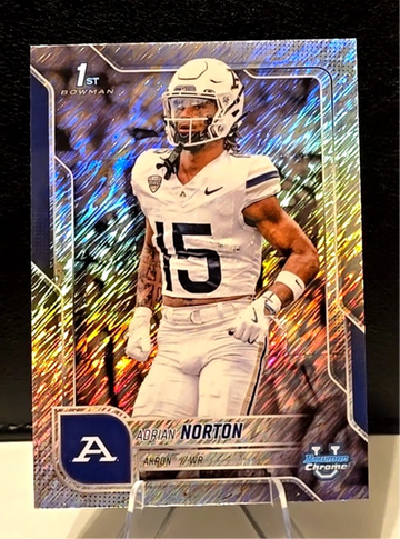2025 Bowman University Chrome  Adrian Norton  Shimmer Refractor SP #88  1st  Akron