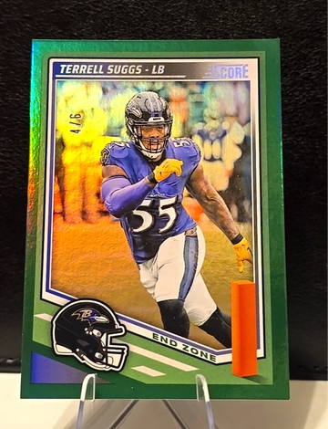 2025 Panini Score  Terrell Suggs  End Zone  Green  /6  Baltimore Ravens