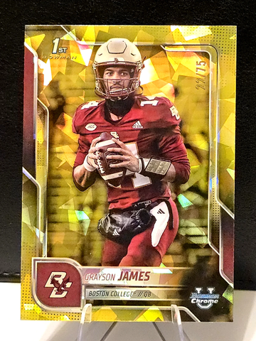 2025 1st Bowman Chrome U  Grayson James  Yellow Sapphire /75  Boston College 