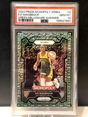 2024 Prizm WNBA Monopoly  Ezi Magbegor  Green Millionaire Shimmer  /20  PSA 10  Storm