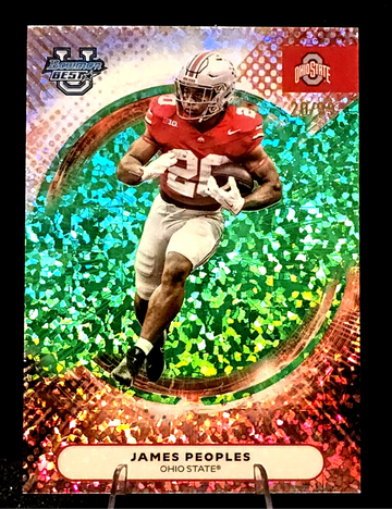 2025 Bowman U Best  James Peoples  Green min Diamond  20/99  Ohio State  JERSEY MATCH