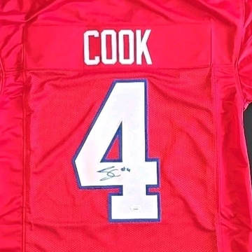 James Cook Buffalo Bills Autographed RED Custom Jersey With JSA Certification