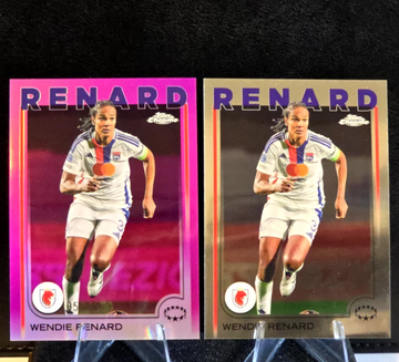 2024-25 Topps Chrome UEFA  Wendie Renard  /250 Pink refractor & Base  Lyonnes