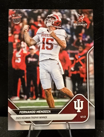 2025 BowmanU Now NCAAF  Fernando Mendoza  Heisman Winner  In Hand  Indiana Hoosiers