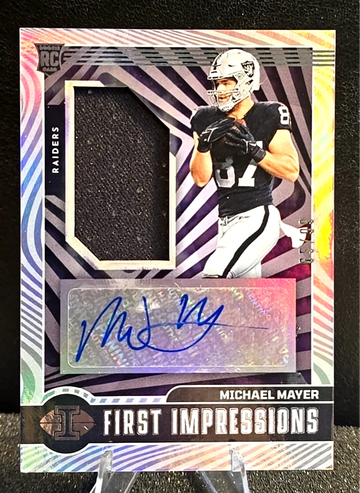 Michael Mayer  2023 Illusion  First Impressions  Rookie Auto RPA   /99  #125 Raiders