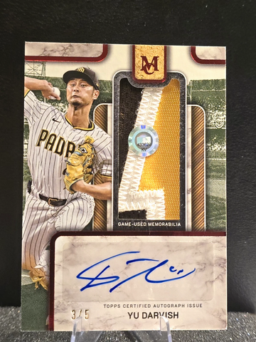 2025 Topps Museum Collection  Yu Darvish  Authenticated Patch Auto  /5  Padres 
