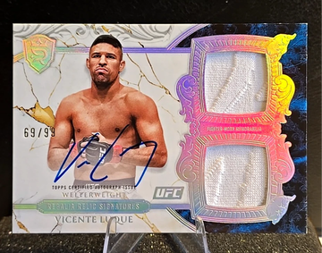 2025 Topps UFC Royalty  Vicente Luque  Regalia Relic Signatures  ON CARD Auto  Fighter Worn 69/99