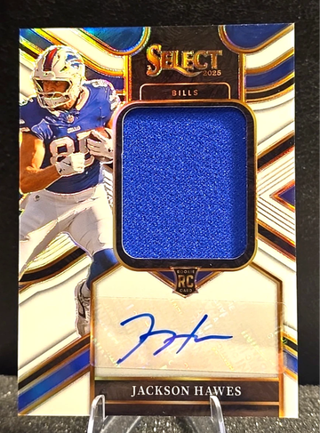 2025 Select  Jackson Hawes  Jumbo Rookie Patch Auto RPA  White Prizm  /75  Bills 