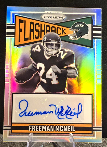 2025 Panini Prizm  Freeman Mcneil  Flashback Silver Auto  /149  New York Jets