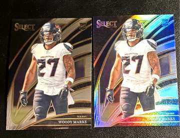 2025 Panini Select  WOODY MARKS  Silver Prizm & Base  RC  Club Level  Texans SP