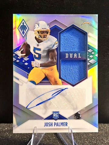 JOSH PALMER  2021 PHOENIX RPA  ROOKIE DUAL PATCH  SILVER RC  AUTO  /149  Chargers