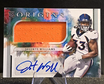 Javonte Williams  2021 Origins  Rookie Jersey Patch Auto RPA  Broncos Cowboys