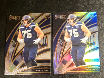 2025 Panini Select  Grey Zabel  Club level  Silver & Base  Seahawks  RC Rookie