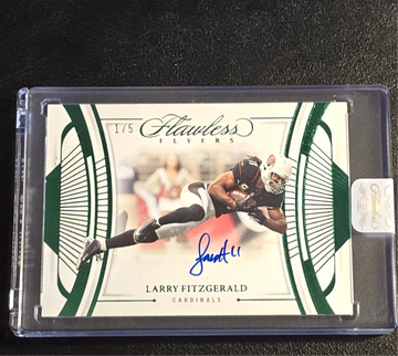 LARRY FITZGERALD  2025 FLAWLESS FLYERS  ON CARD AUTO  1/5  Cardinals  1st Print