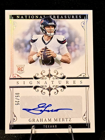 2025 Panini National Treasures  Graham Mertz  Texans Rookie  Auto  /25