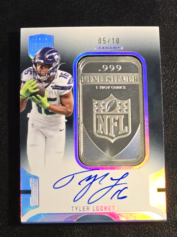 2024 Panini Eminence  Tyler Lockett  Auto  Silver Bar 1 Troy Ounce  /10  Seahawks 