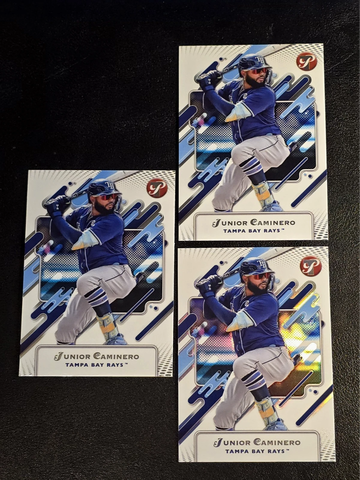 2025 Topps Pristine  Junior Caminero  REFRACTOR & 2 Base #233  Tampa Bay Rays
