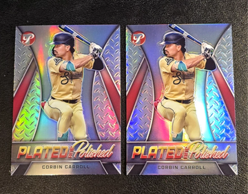 (2) 2025 Topps Pristine  Corbin Carroll  Plated & Polished Refractor  Diamondbacks