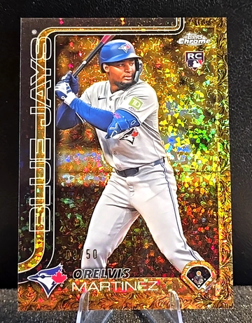 2025 Topps Chrome Gilded  GOLD MINI-DIAMOND  /50  Orelvis Martinez  Blue Jays RC