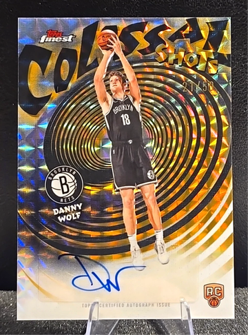 DANNY WOLF  2025-26 Topps Finest  Colossal Shots  Gold Geometric  Auto  /50  Nets RC 