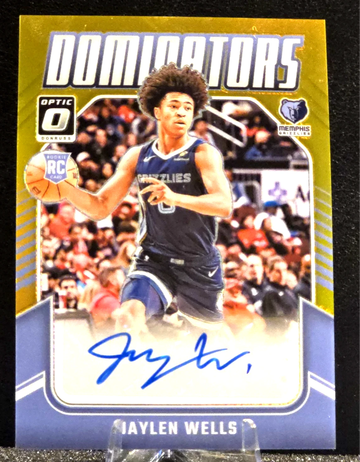 2024-25 Optic  Jaylen Wells  Rookie Dominators Signatures  Gold Auto  /10  Grizzlies