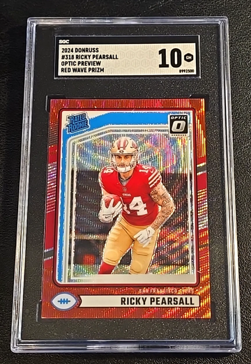 2024 Ricky Pearsall  Optic  Red Wave  Rated Rookie  49ers  SGC 10 GEM MINT