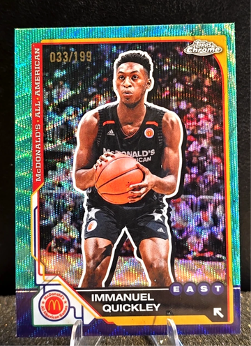 Immanuel Quickley  2025 Topps Chrome McDonalds All American  Aqua Wave  /199  Raptors