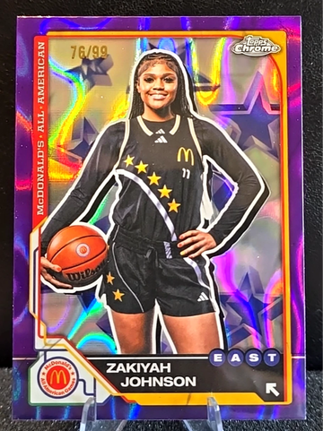 2025 Topps Chrome McDonald's  Zakiyah Johnson  Purple Lava  /99  LSU Color match 