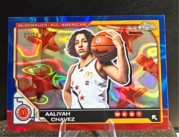Aaliyah Chavez  2025 Topps Chrome McDonald's #66  Blue Lava Refractor  /75  Oklahoma