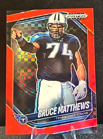 2025 Panini Prizm Black  Bruce Matthews  Red Power Prizms  /75  Titans