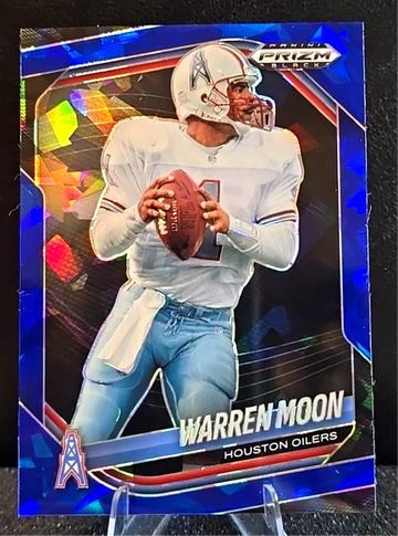 Warren Moon  2025 Panini Prizm Black  Blue Ice Prizms  /125  Oilers Titans