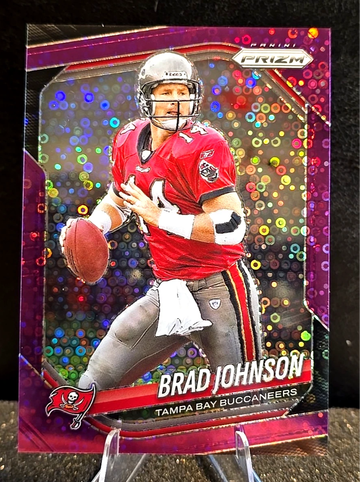 2025 Panini Prizm Brad Johnson Purple Disco No Huddle 1/75 Buccaneers 1st Print