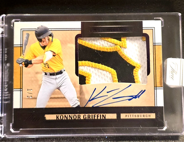 KONNOR GRIFFIN  1/2  2025 PANINI THREE & TWO  ON CARD AUTO  JERSEY PATCH  PIRATES 