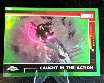 2025 Topps Chrome  Deadpool  X-23 Psylocke  Caught In the Action #84  True Green  /99