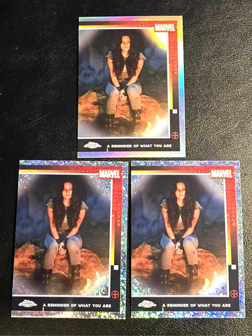 2025 Topps Chrome Deadpool  X-23  A Reminder of What You Are  Refractor & Diamond