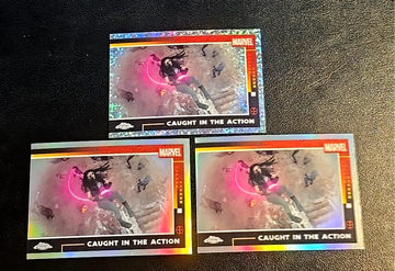 2025 Topps Chrome Deadpool  Caught In The Action  Diamond Refractor   X-23  Psylocke  