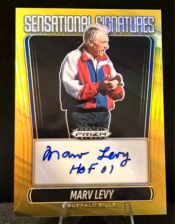 2025 Panini Prizm Black  Marv Levy  TRUE GOLD  Auto w inscription   /10  Bills