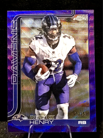 Derrick Henry  2025 Topps Chrome  Purple Wave  /75  Color Match  Ravens