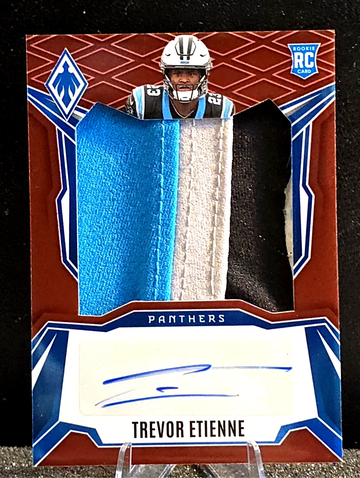 2025 Panini Phoenix  Trevor Etienne  /99  Rookie Patch Auto  Red RPA  Panthers 
