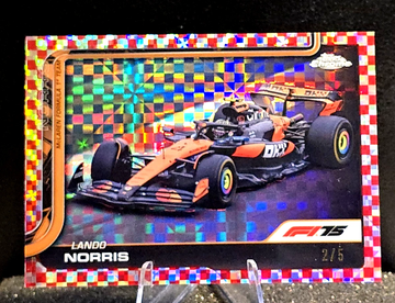 2025 Topps Chrome Formula 1 F1  Lando Norris #77  RED Checker Flag   /5  Mclaren