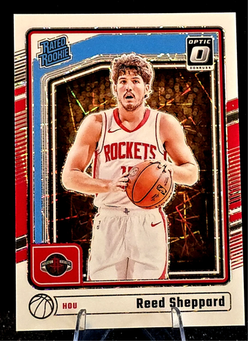 2024-25 Donruss Optic  Reed Sheppard  White Velocity  RR RC  Color Match  /59  Rockets